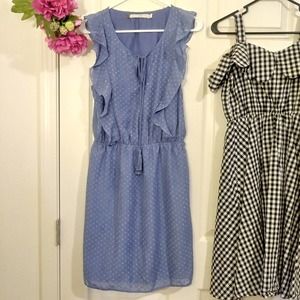 Chelsea & violet blue textured ruffle dress